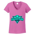 Women's Heavy Cotton 100% Cotton V Neck T Shirt Thumbnail