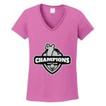 Women's Heavy Cotton 100% Cotton V Neck T Shirt Thumbnail