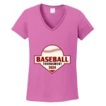 Women's Heavy Cotton 100% Cotton V Neck T Shirt Thumbnail