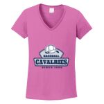 Women's Heavy Cotton 100% Cotton V Neck T Shirt Thumbnail