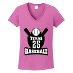 Women's Heavy Cotton 100% Cotton V Neck T Shirt Thumbnail