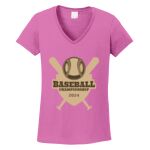 Women's Heavy Cotton 100% Cotton V Neck T Shirt Thumbnail
