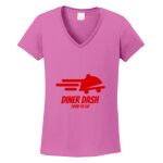 Women's Heavy Cotton 100% Cotton V Neck T Shirt Thumbnail