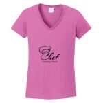 Women's Heavy Cotton 100% Cotton V Neck T Shirt Thumbnail