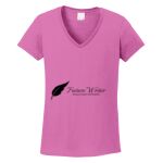Women's Heavy Cotton 100% Cotton V Neck T Shirt Thumbnail