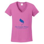 Women's Heavy Cotton 100% Cotton V Neck T Shirt Thumbnail