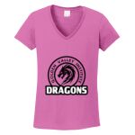 Women's Heavy Cotton 100% Cotton V Neck T Shirt Thumbnail