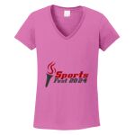 Women's Heavy Cotton 100% Cotton V Neck T Shirt Thumbnail