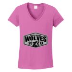 Women's Heavy Cotton 100% Cotton V Neck T Shirt Thumbnail