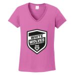 Women's Heavy Cotton 100% Cotton V Neck T Shirt Thumbnail