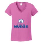 Women's Heavy Cotton 100% Cotton V Neck T Shirt Thumbnail