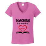 Women's Heavy Cotton 100% Cotton V Neck T Shirt Thumbnail