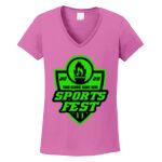 Women's Heavy Cotton 100% Cotton V Neck T Shirt Thumbnail