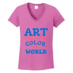 Women's Heavy Cotton 100% Cotton V Neck T Shirt Thumbnail