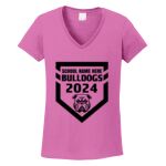 Women's Heavy Cotton 100% Cotton V Neck T Shirt Thumbnail