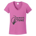 Women's Heavy Cotton 100% Cotton V Neck T Shirt Thumbnail