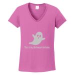 Women's Heavy Cotton 100% Cotton V Neck T Shirt Thumbnail