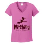 Women's Heavy Cotton 100% Cotton V Neck T Shirt Thumbnail