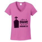 Women's Heavy Cotton 100% Cotton V Neck T Shirt Thumbnail