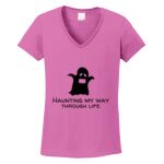 Women's Heavy Cotton 100% Cotton V Neck T Shirt Thumbnail