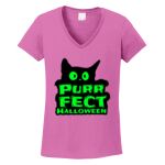 Women's Heavy Cotton 100% Cotton V Neck T Shirt Thumbnail