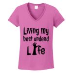 Women's Heavy Cotton 100% Cotton V Neck T Shirt Thumbnail