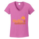 Women's Heavy Cotton 100% Cotton V Neck T Shirt Thumbnail