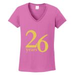 Women's Heavy Cotton 100% Cotton V Neck T Shirt Thumbnail
