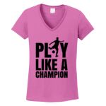 Women's Heavy Cotton 100% Cotton V Neck T Shirt Thumbnail