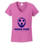 Women's Heavy Cotton 100% Cotton V Neck T Shirt Thumbnail