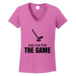 Women's Heavy Cotton 100% Cotton V Neck T Shirt Thumbnail