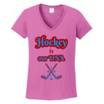 Women's Heavy Cotton 100% Cotton V Neck T Shirt Thumbnail