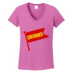 Women's Heavy Cotton 100% Cotton V Neck T Shirt Thumbnail