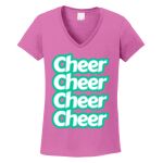 Women's Heavy Cotton 100% Cotton V Neck T Shirt Thumbnail