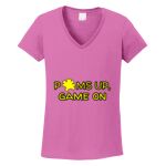 Women's Heavy Cotton 100% Cotton V Neck T Shirt Thumbnail