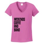 Women's Heavy Cotton 100% Cotton V Neck T Shirt Thumbnail