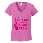 Women's Heavy Cotton 100% Cotton V Neck T Shirt Thumbnail