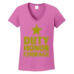 Women's Heavy Cotton 100% Cotton V Neck T Shirt Thumbnail
