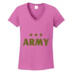 Women's Heavy Cotton 100% Cotton V Neck T Shirt Thumbnail