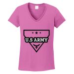 Women's Heavy Cotton 100% Cotton V Neck T Shirt Thumbnail