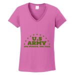 Women's Heavy Cotton 100% Cotton V Neck T Shirt Thumbnail