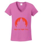 Women's Heavy Cotton 100% Cotton V Neck T Shirt Thumbnail