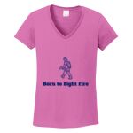 Women's Heavy Cotton 100% Cotton V Neck T Shirt Thumbnail