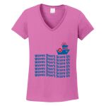 Women's Heavy Cotton 100% Cotton V Neck T Shirt Thumbnail