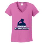 Women's Heavy Cotton 100% Cotton V Neck T Shirt Thumbnail