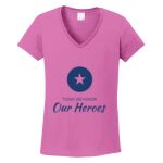 Women's Heavy Cotton 100% Cotton V Neck T Shirt Thumbnail