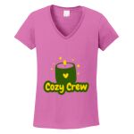 Women's Heavy Cotton 100% Cotton V Neck T Shirt Thumbnail