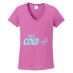 Women's Heavy Cotton 100% Cotton V Neck T Shirt Thumbnail
