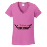 Women's Heavy Cotton 100% Cotton V Neck T Shirt Thumbnail