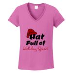 Women's Heavy Cotton 100% Cotton V Neck T Shirt Thumbnail